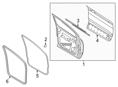 2019 Ford Escape Panel Assembly - Door - Outer Diagram for GJ5Z-7820200-A