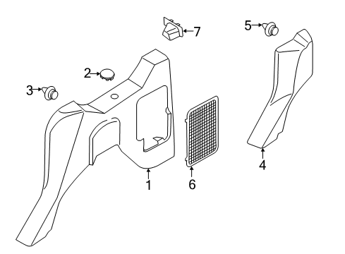 2015 Ford Transit Connect Interior Trim - Side Panel Diagram 3 - Thumbnail