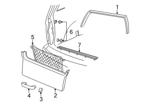 2006 Ford Freestar Interior Trim - Lift Gate Diagram