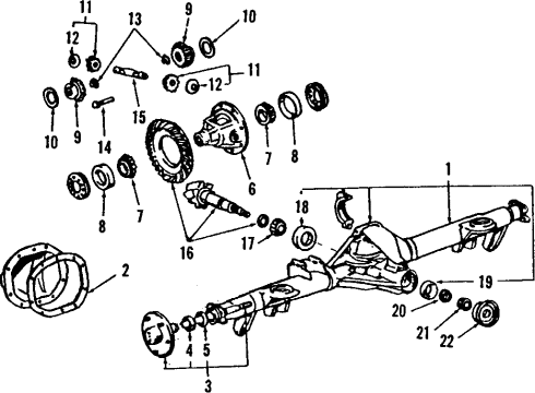 1991 Lincoln Mark VII Rear Axle, Differential, Propeller Shaft Diagram