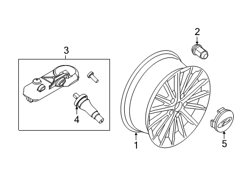 2017 Ford Focus Wheels, Covers & Trim Diagram 6 - Thumbnail