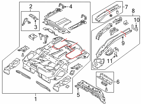 2017 Ford C-Max Member Assembly - Floor Side Diagram for FV6Z-5810125-A