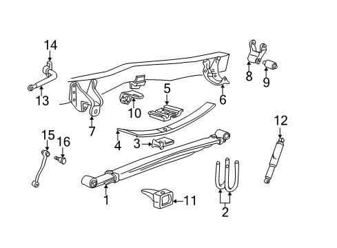 2007 Ford F-350 Super Duty Rear Suspension, Stabilizer Bar Diagram 1 - Thumbnail