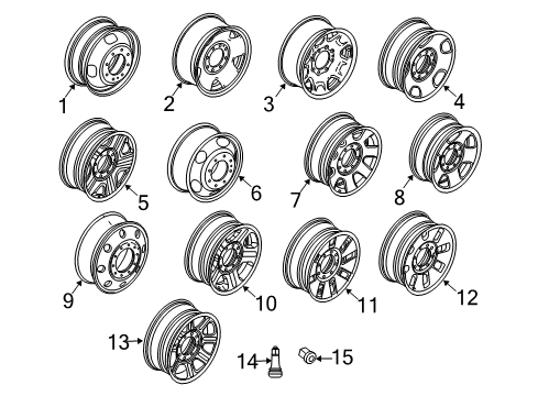 2010 Ford F-350 Super Duty Wheels Diagram