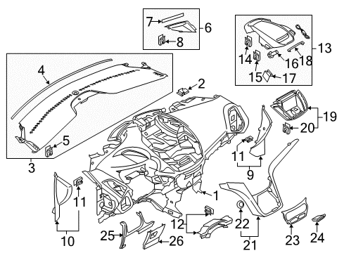 2015 Ford C-Max Instrument Panel Components Diagram 1 - Thumbnail