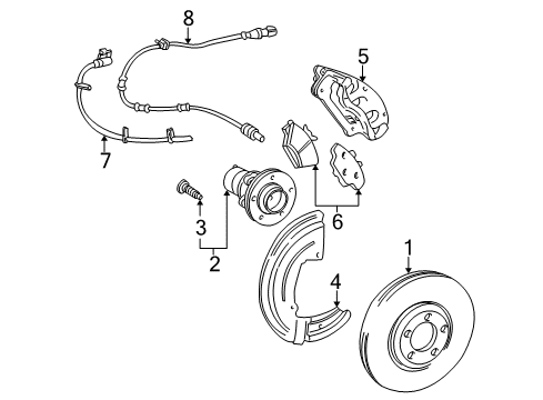 2005 Ford Freestyle Brake Components Diagram