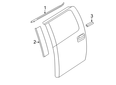 2012 Ford F-150 Exterior Trim - Rear Door Diagram 2 - Thumbnail