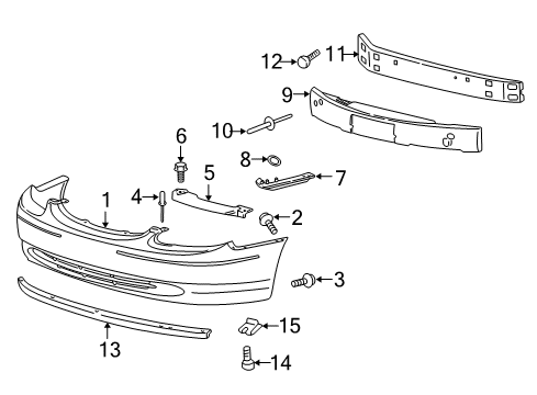 2006 Ford Taurus Bumper - Cover Diagram for 4F1Z-17D957-DA