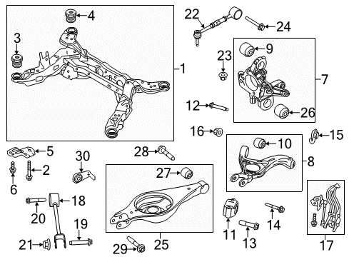 2015 Lincoln MKS Rear Suspension, Control Arm Diagram 4 - Thumbnail