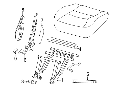 2001 Ford Expedition Rear Seat Components Diagram 4 - Thumbnail