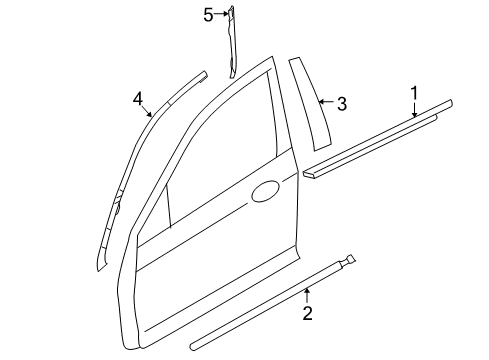 2007 Ford Fusion Weatherstrip Assembly - Door Window Diagram for 6E5Z-5421452-A