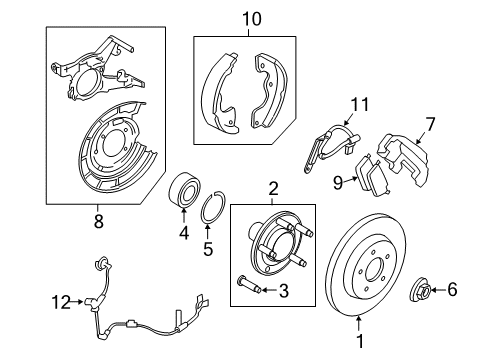 2008 Ford Escape Cable Assy - Parking Brake Diagram for 8M6Z-2A635-B