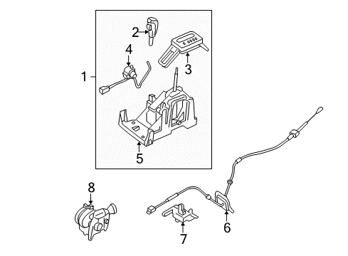 2007 Ford Five Hundred Housing Assembly - Gear Shift Diagram for 4F9Z-7210-AA