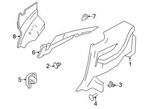 2014 Ford Mustang Interior Trim - Quarter Panels Diagram 2 - Thumbnail