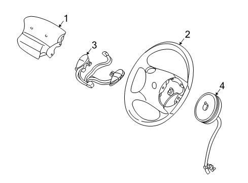 2006 Mercury Mountaineer Steering Wheel Assembly Diagram for 6L9Z-3600-CA