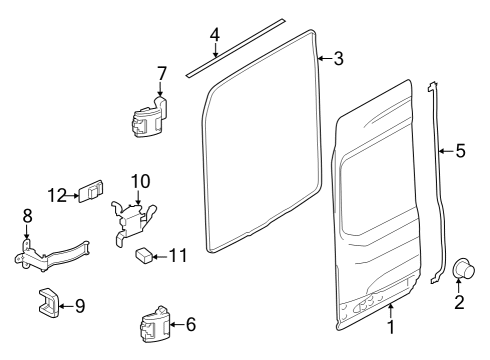 2022 Ford E-Transit Door & Components Diagram 1 - Thumbnail