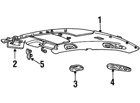 1997 Lincoln Continental Sun Visor Assembly Diagram for F7OZ5404104AAH