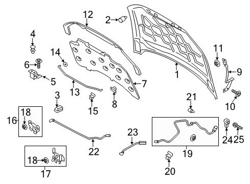 2013 Ford Fusion Cable Assembly - Hood Control Diagram for DP5Z-16916-E