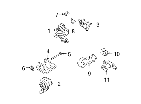 2007 Ford Edge Engine & Trans Mounting Diagram