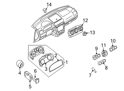 2008 Ford Fusion A/C & Heater Control Units Diagram