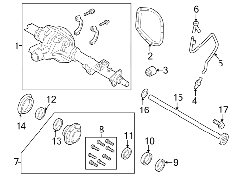 2024 Ford F-250 Super Duty Rear Axle Diagram 2 - Thumbnail