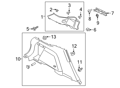 2020 Ford Escape Interior Trim - Quarter Panels Diagram 1 - Thumbnail