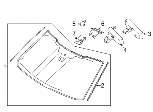 2017 Ford F-250 Super Duty Windshield Glass Diagram