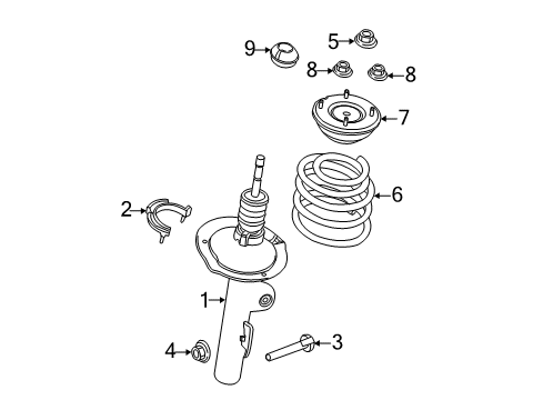 2012 Ford Explorer Struts & Components - Front Diagram