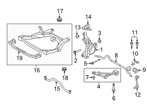 2012 Ford Edge Front Suspension, Control Arm, Stabilizer Bar Diagram 1 - Thumbnail