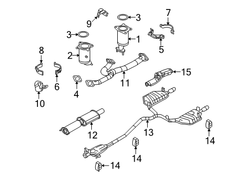 2011 Lincoln MKZ Catalytic Converter Assembly Diagram for AE5Z-5E212-M