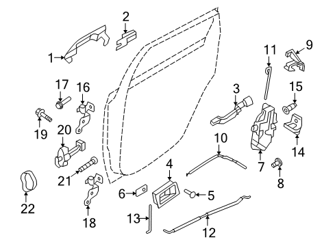 2011 Ford Focus Rear Door - Lock & Hardware Diagram