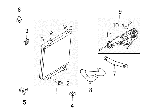 2008 Ford Explorer Sport Trac Radiator & Components Diagram 2 - Thumbnail