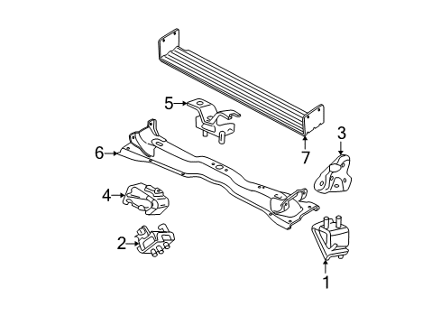 2008 Mercury Mountaineer Engine & Trans Mounting Diagram