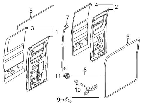 2022 Ford Transit-350 HD Door & Components Diagram 4 - Thumbnail