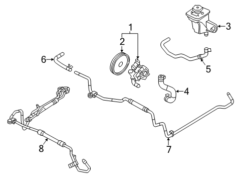 2002 Lincoln LS P/S Pump & Hoses, Steering Gear & Linkage Diagram 2 - Thumbnail