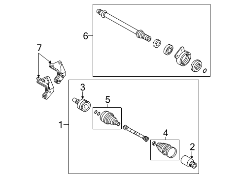 2008 Ford Escape Drive Axles - Front Diagram 1 - Thumbnail