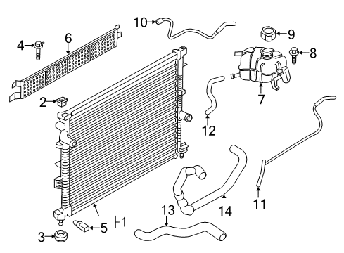 2017 Lincoln MKX Radiator & Components Diagram 2 - Thumbnail