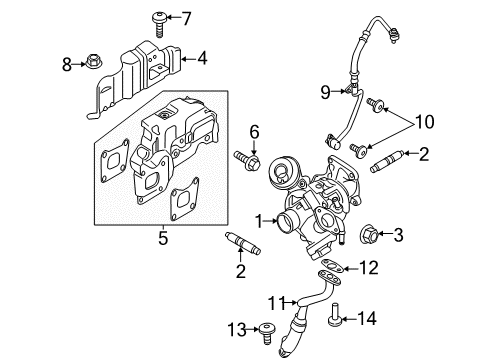 2016 Ford Focus Turbocharger, Engine Diagram 1 - Thumbnail