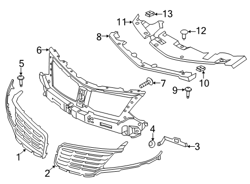 2015 Lincoln MKC Grille - Radiator Diagram for EJ7Z-8201-AA