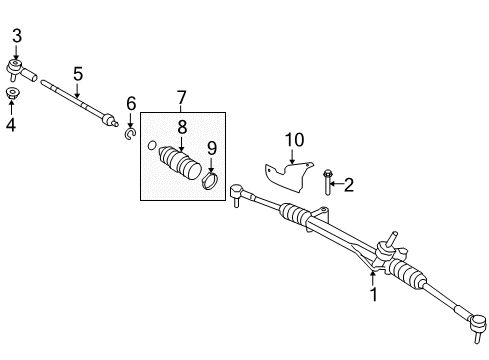 2010 Ford Escape End - Spindle Rod Connecting Diagram for 8L8Z-3A130-B