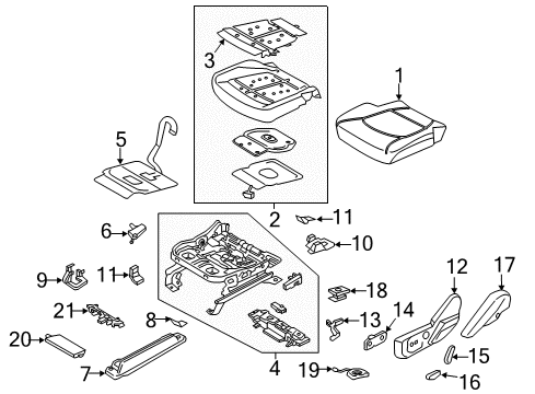 2024 Ford Expedition Front Seat Components Diagram