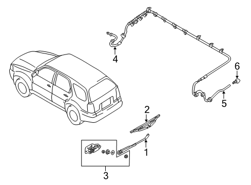 2005 Mercury Mariner Wiper & Washer Components Diagram 1 - Thumbnail