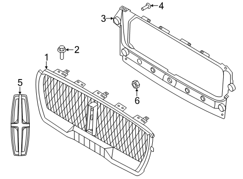 2020 Lincoln Aviator GRILLE ASSY - RADIATOR Diagram for LC5Z-8200-FD