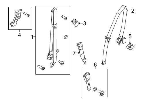 2011 Ford F-350 Super Duty Seat Belt Retractor Pretensioner Diagram for BC3Z-26611B09-AD