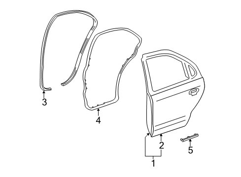 2006 Lincoln LS Weatherstrip Diagram for 4W4Z-54253A10-AAB