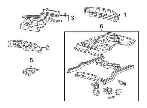 2000 Ford Taurus Pan Assembly Floor Diagram for YF1Z5411215BA