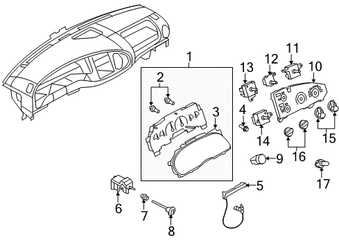 2008 Ford E-150 Instrument Cluster Diagram for 8C2Z-10849-A