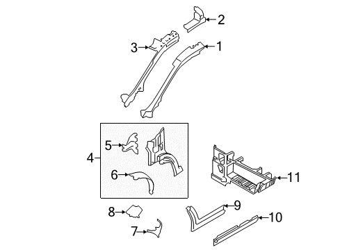 2018 Ford Transit-350 Hinge Pillar Diagram 1 - Thumbnail