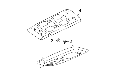 2004 Lincoln Navigator Console Assembly - Overhead Diagram for 3L7Z-78519A70-BAA