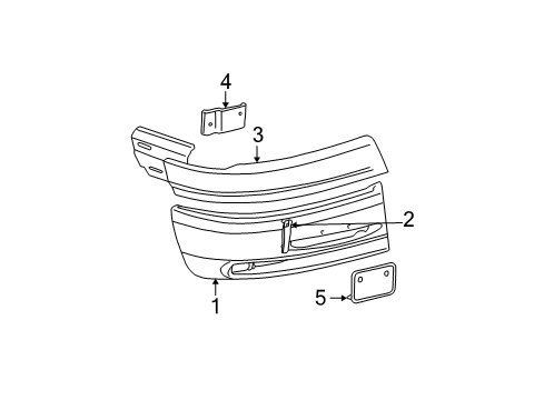 1998 Ford Explorer Bracket - License Plate Diagram for F5TZ-17A385-E